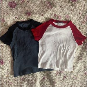 Brandy Melville baseball crop tops